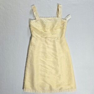 Due‎ Per Due Silk Dress Size 8 Sleeveless Womens Lined Lace Ivory Zip NWT ($138)